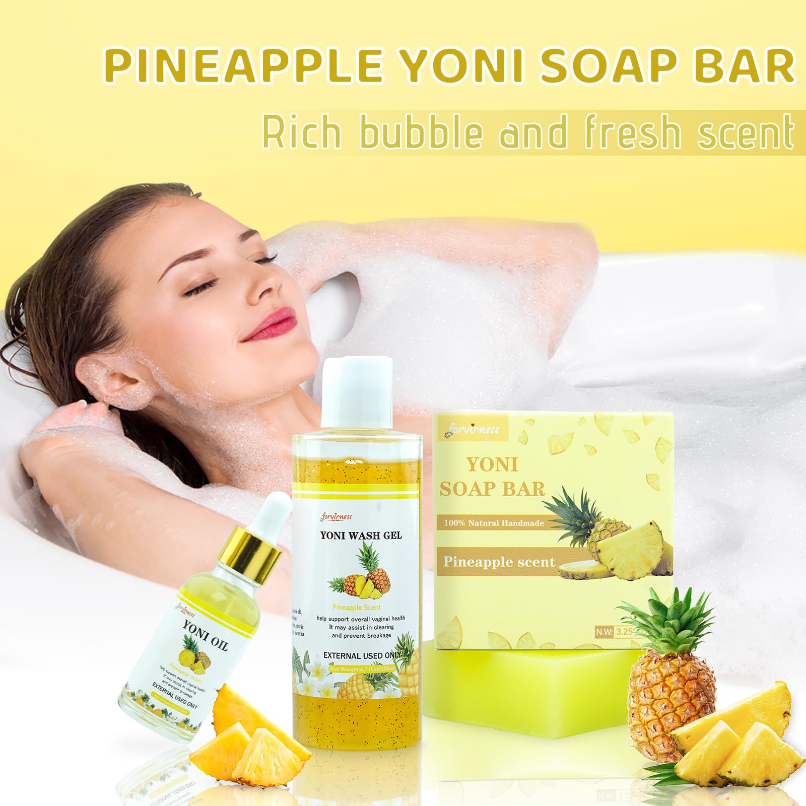 Yoni Wash Yoni Oil Yoni Bar Soap, Women ph Balance, Feminine Wash for Women Remove Odor Moisturizing